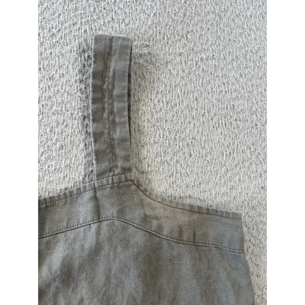 Everlane Linen Picnic Jumpsuit Size 6 Green Sleeveless Wide Leg *Flaws